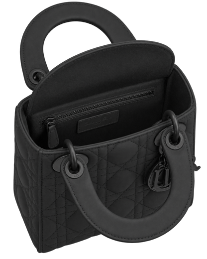 Mini Lady Dior Bag Black Ultramatte Cannage Calfskin