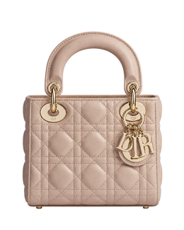 Mini Lady Dior Bag Powder Beige Cannage Lambskin