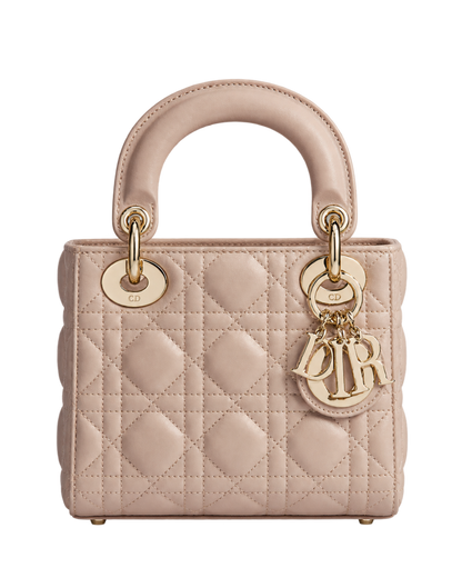 Mini Lady Dior Bag Powder Beige Cannage Lambskin