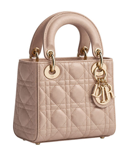 Mini Lady Dior Bag Powder Beige Cannage Lambskin
