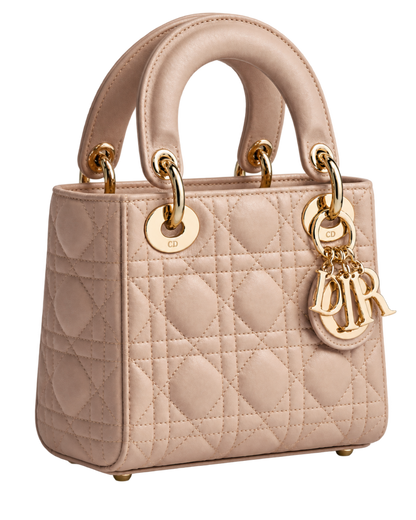 Mini Lady Dior Bag Powder Beige Cannage Lambskin