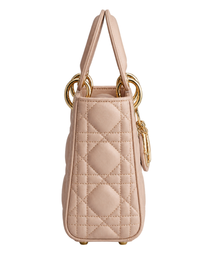 Mini Lady Dior Bag Powder Beige Cannage Lambskin
