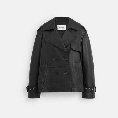 Mini Leather Trench Coat