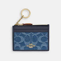 Mini Skinny ID Case In Signature Denim