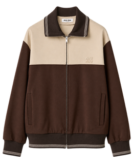 Miu Miu knitted-cuffs zip-front sweatshirt