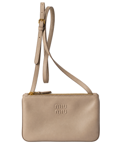 Miu Miu  leather pouch with embossed logo