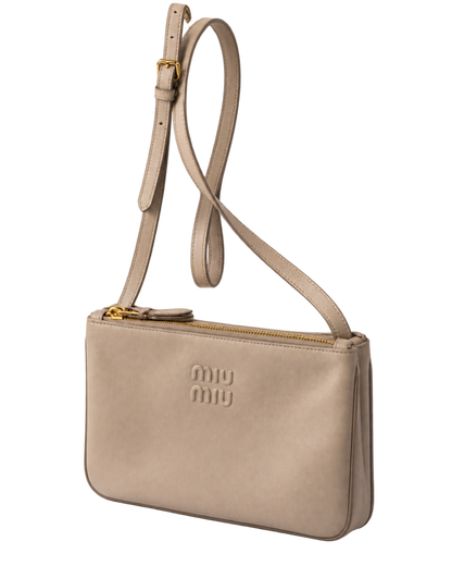 Miu Miu  leather pouch with embossed logo