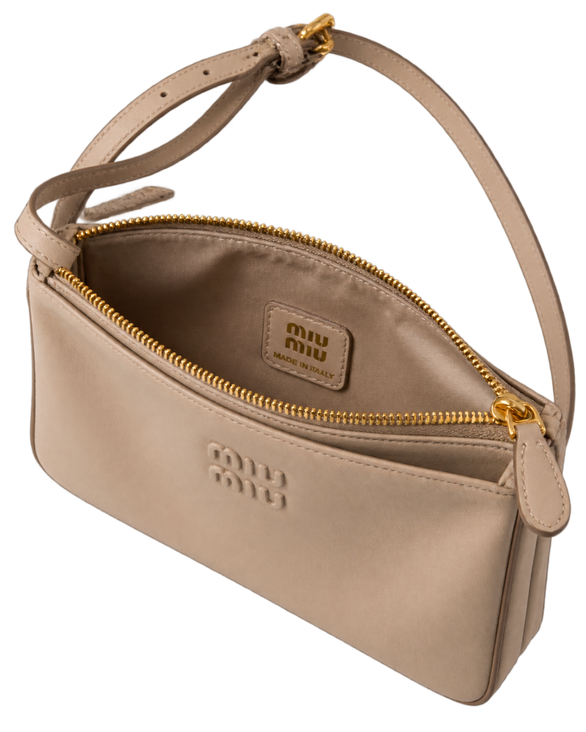 Miu Miu  leather pouch with embossed logo