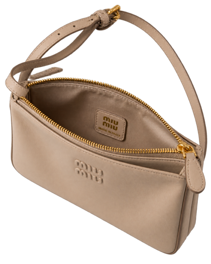 Miu Miu  leather pouch with embossed logo
