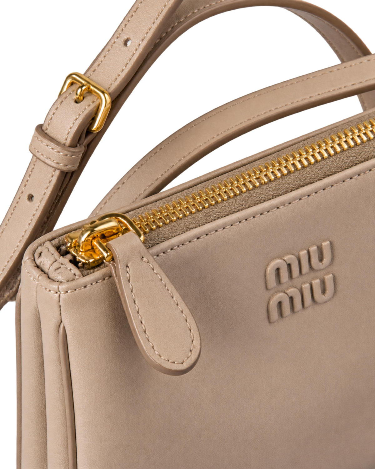 Miu Miu  leather pouch with embossed logo