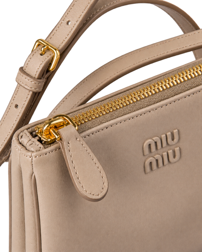 Miu Miu  leather pouch with embossed logo