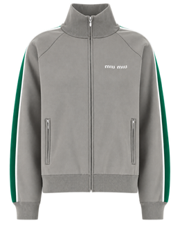 Miu Miu logo-embroidered side-stripe sweater