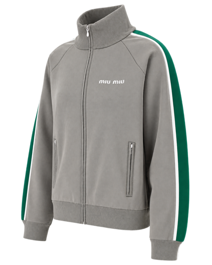 Miu Miu logo-embroidered side-stripe sweater