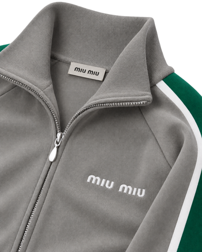 Miu Miu logo-embroidered side-stripe sweater