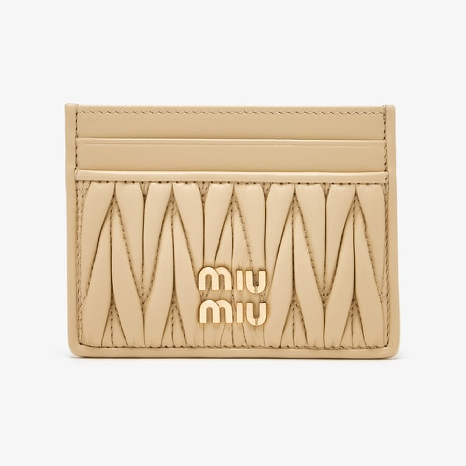 Miu Miu Matelassé nappa leather card holder