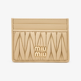 Miu Miu Matelassé nappa leather card holder