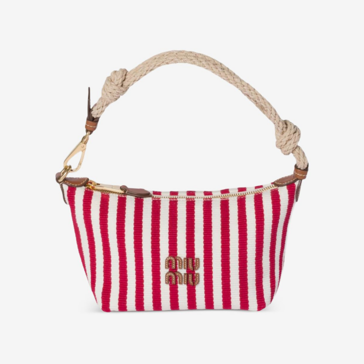 Miu Miu striped rope-handle mini bag