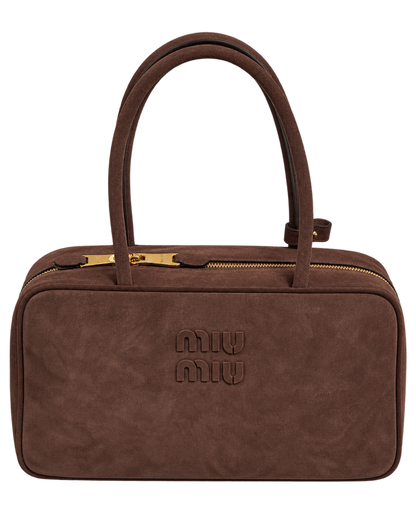Miu Miu Suede Beau bag In Dark Brown