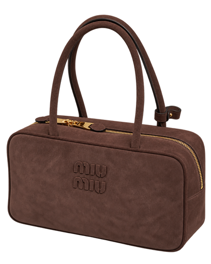 Miu Miu Suede Beau bag In Dark Brown