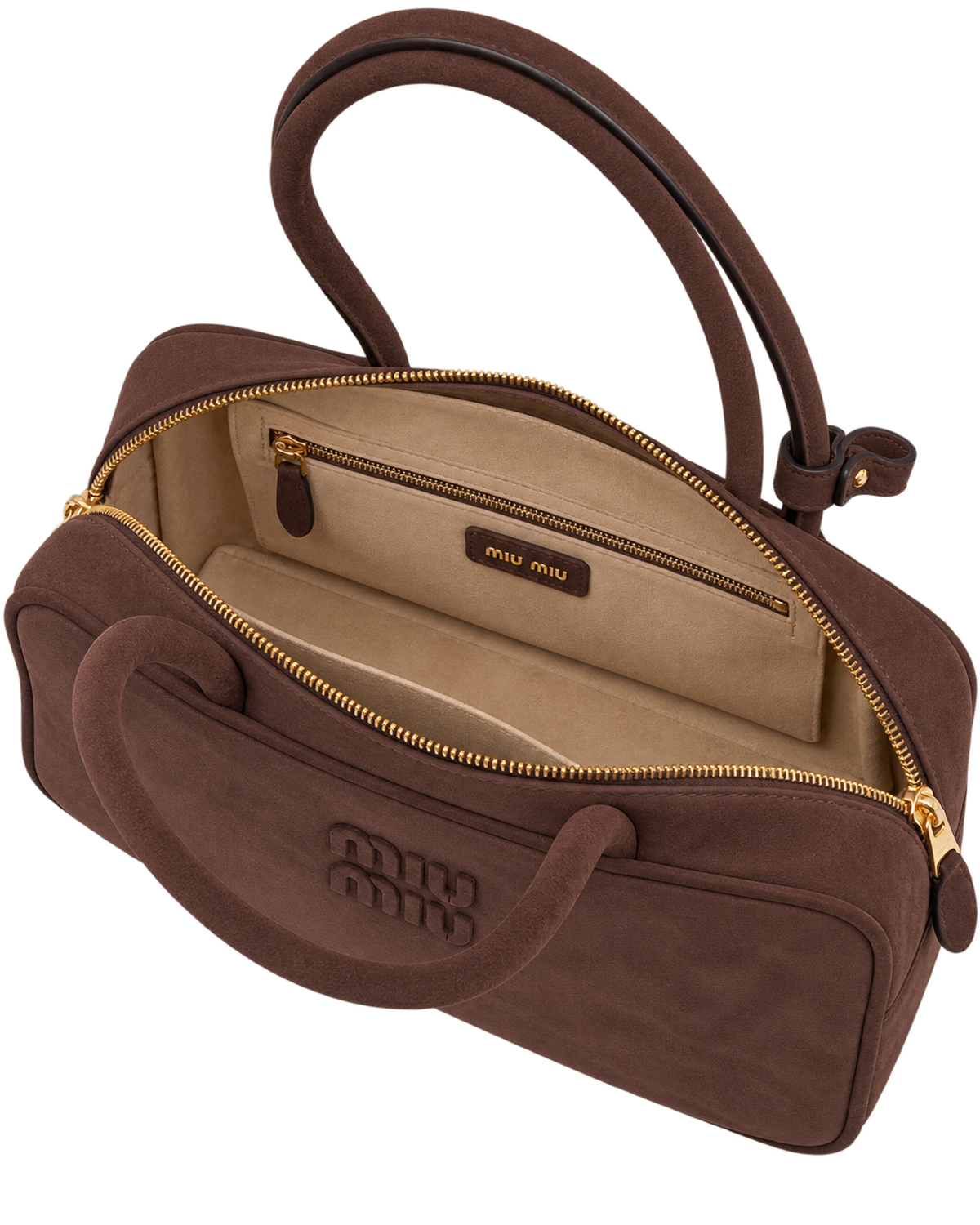 Miu Miu Suede Beau bag In Dark Brown