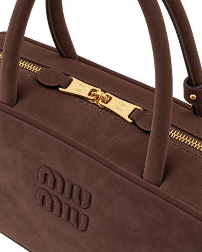 Miu Miu Suede Beau bag In Dark Brown