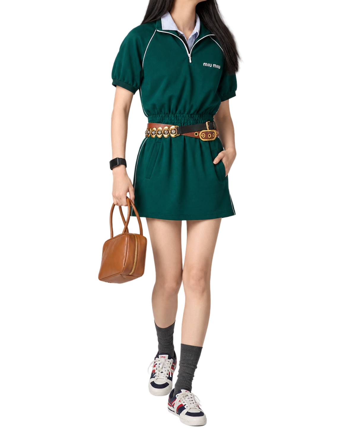 Miu Miu Technical Jersey Mini Dress