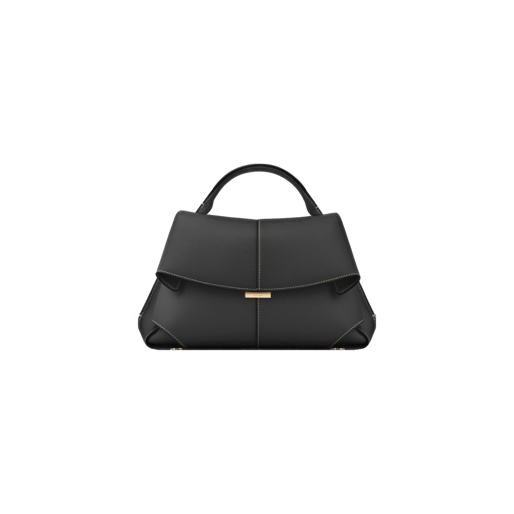 Mokki - Textured Black with Ecru Stitching