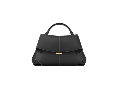 Mokki - Textured Black with Ecru Stitching
