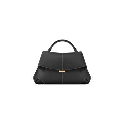 Mokki - Textured Black with Ecru Stitching