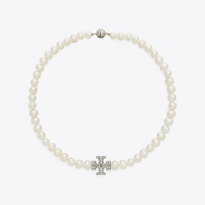 Moondance Pearl and Pavé Necklace