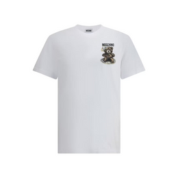 Moschino Bear Print T-Shirt with Ribbed Crew Neck