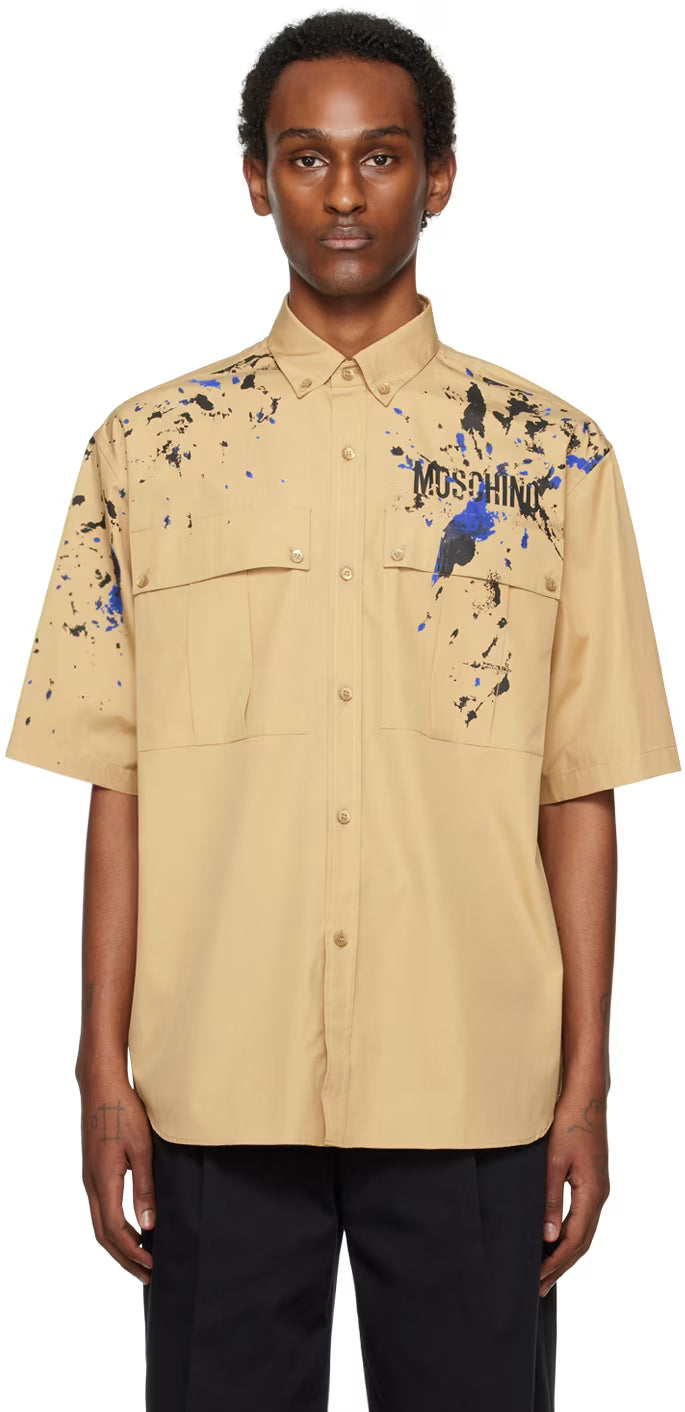 Beige Painted Effect Shirt