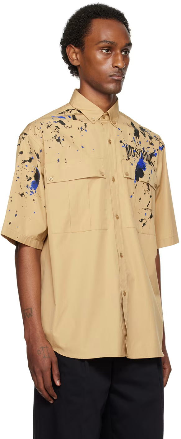 Beige Painted Effect Shirt