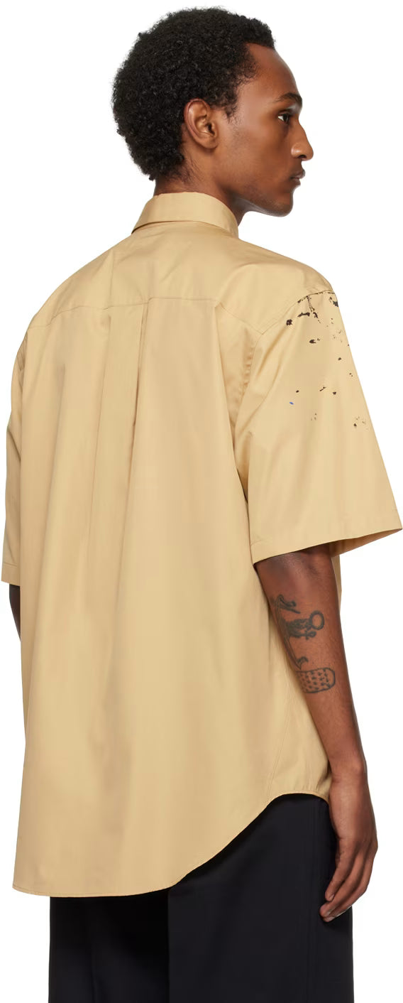 Beige Painted Effect Shirt