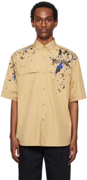 Beige Painted Effect Shirt