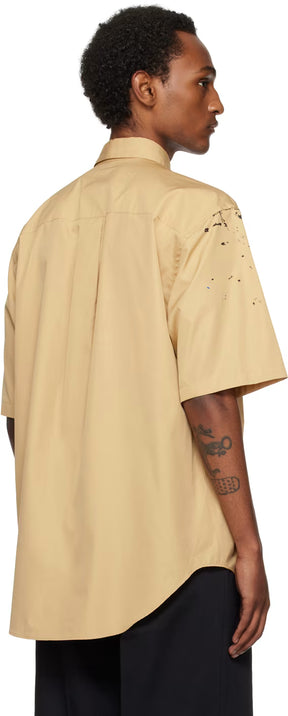 Beige Painted Effect Shirt