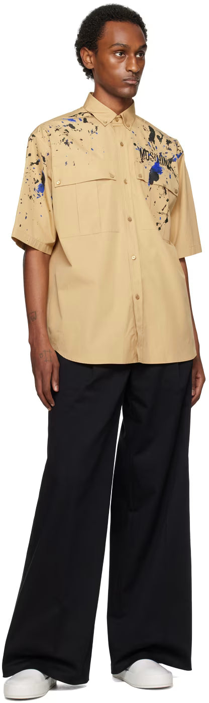 Beige Painted Effect Shirt