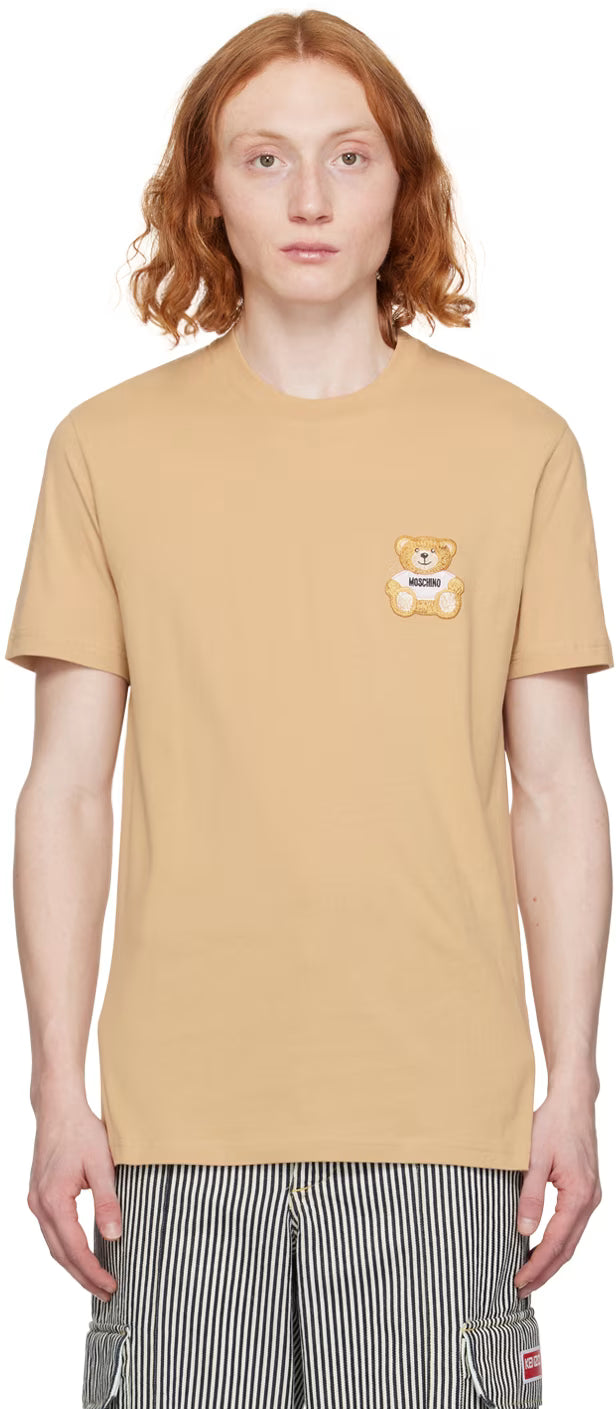 Beige Teddy Patch T-Shirt