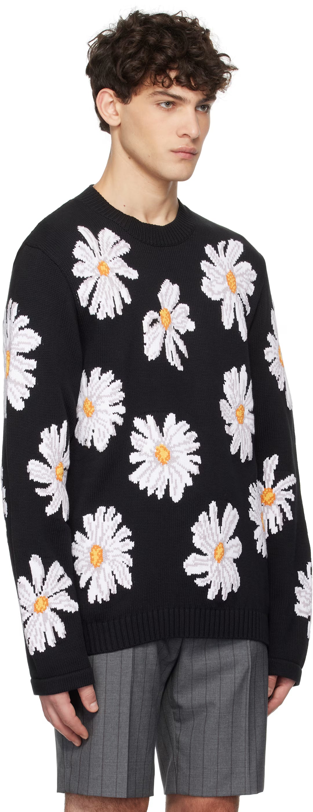 Black All Over Daisy Sweater