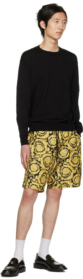 Black Allover Teddy Sweater