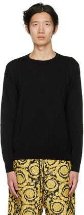 Black Allover Teddy Sweater