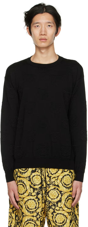 Black Allover Teddy Sweater