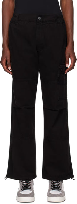 Black Cotton Cargo Pants