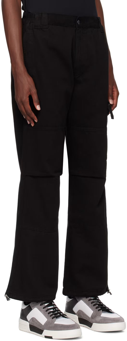 Black Cotton Cargo Pants