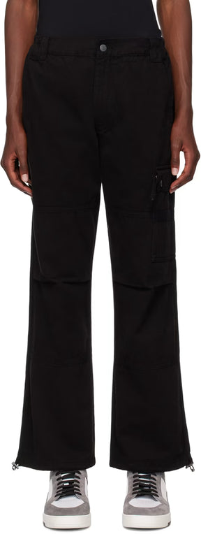 Black Cotton Cargo Pants