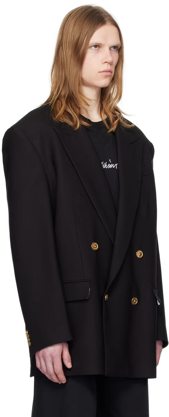 Black Double-Breasted Blazer