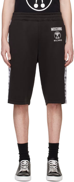 Black Double Question Mark Shorts