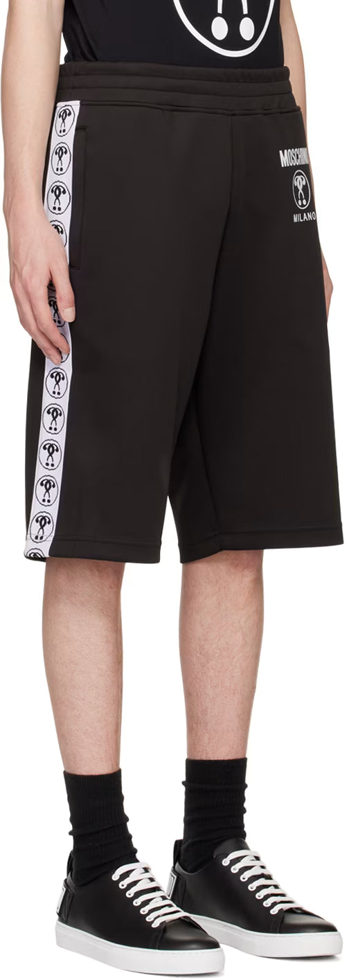 Black Double Question Mark Shorts