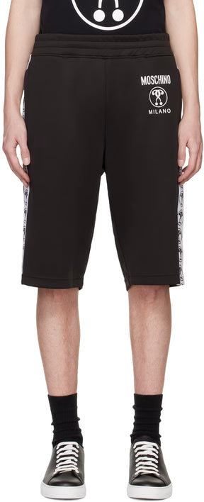 Black Double Question Mark Shorts