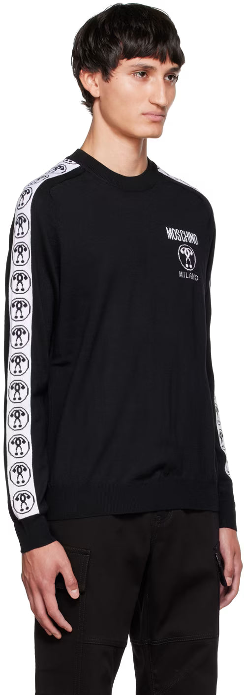 Black Double Question Mark Sweater